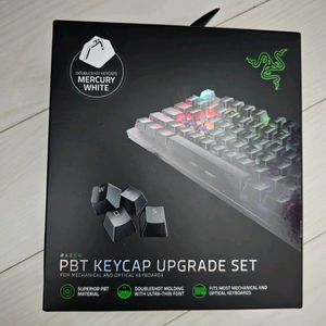 레이저 PBT 키캡 머큐리 화이트