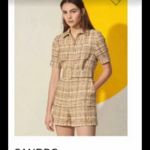 산드로 트위드 점프수트 36