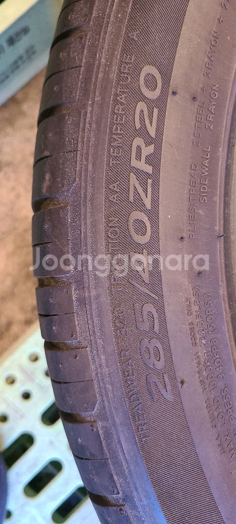 한국, 벤투스S1 eve3 285 40 20 중고타이어--2