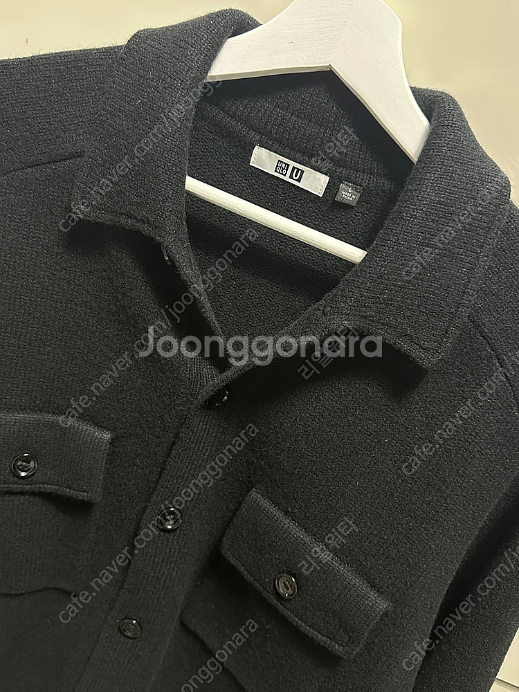 유니클로 U 램스울 니트재킷 블랙--2