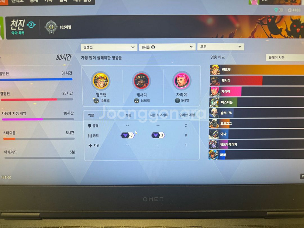 오버워치 1대주 아시아 딜러 그마3 월드컵 스킨 다수--1