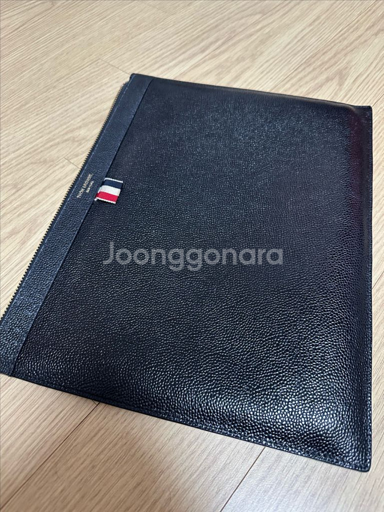 톰브라운 블랙 레더 클러치--0