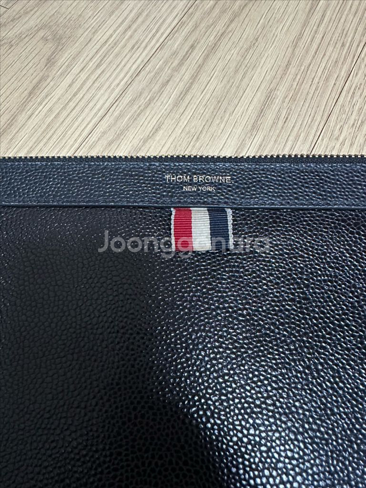 톰브라운 블랙 레더 클러치--3