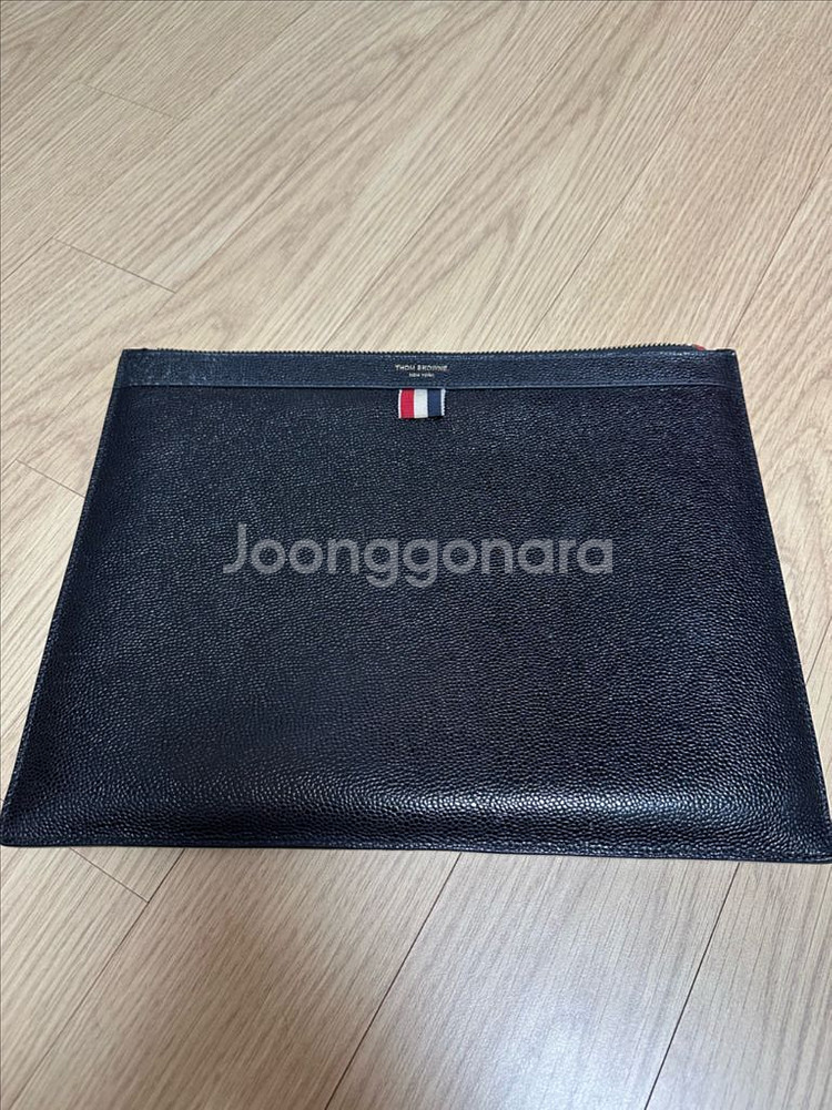 톰브라운 블랙 레더 클러치--1