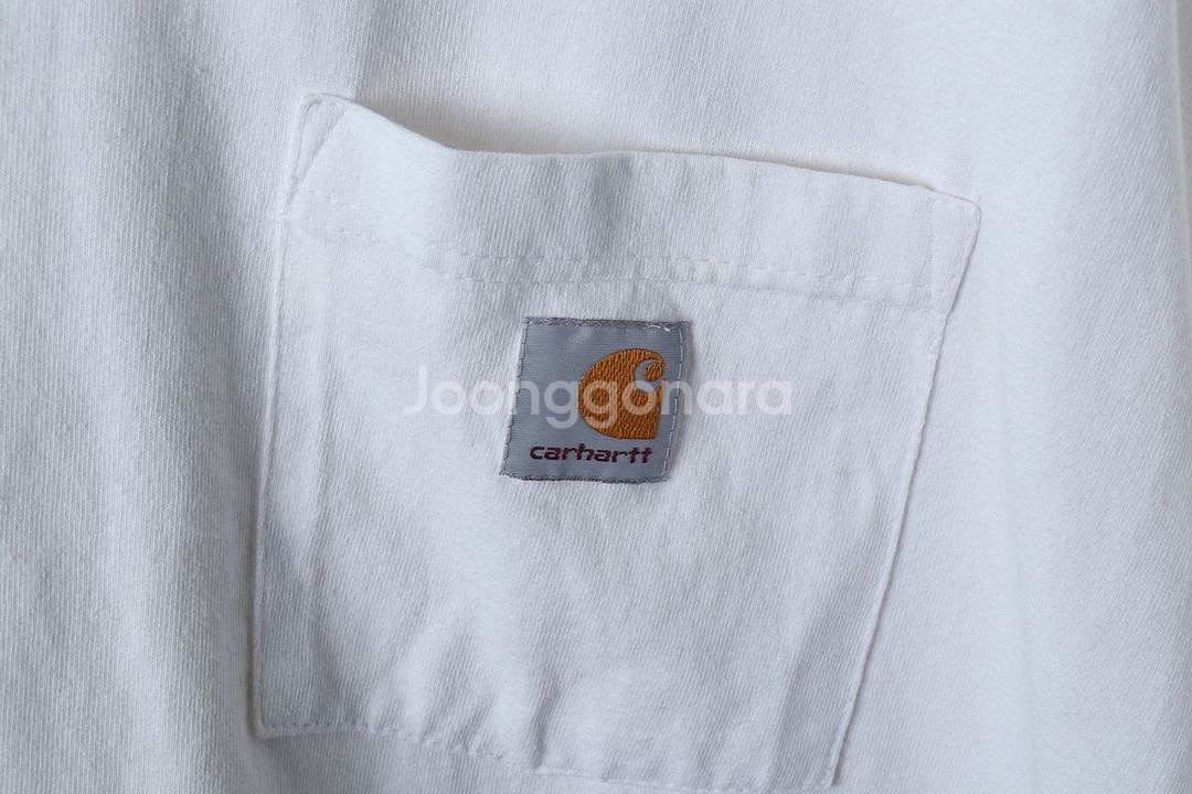 (XL-2XL) 칼하트 반팔 티셔츠 작은오염 화이트--5