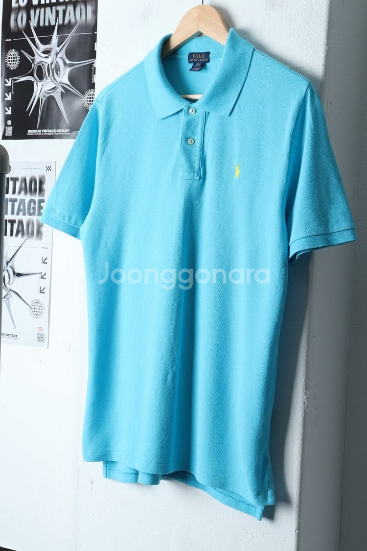 (L-XL) 폴로 랄프로렌 반팔 카라 티셔츠 하늘색--1