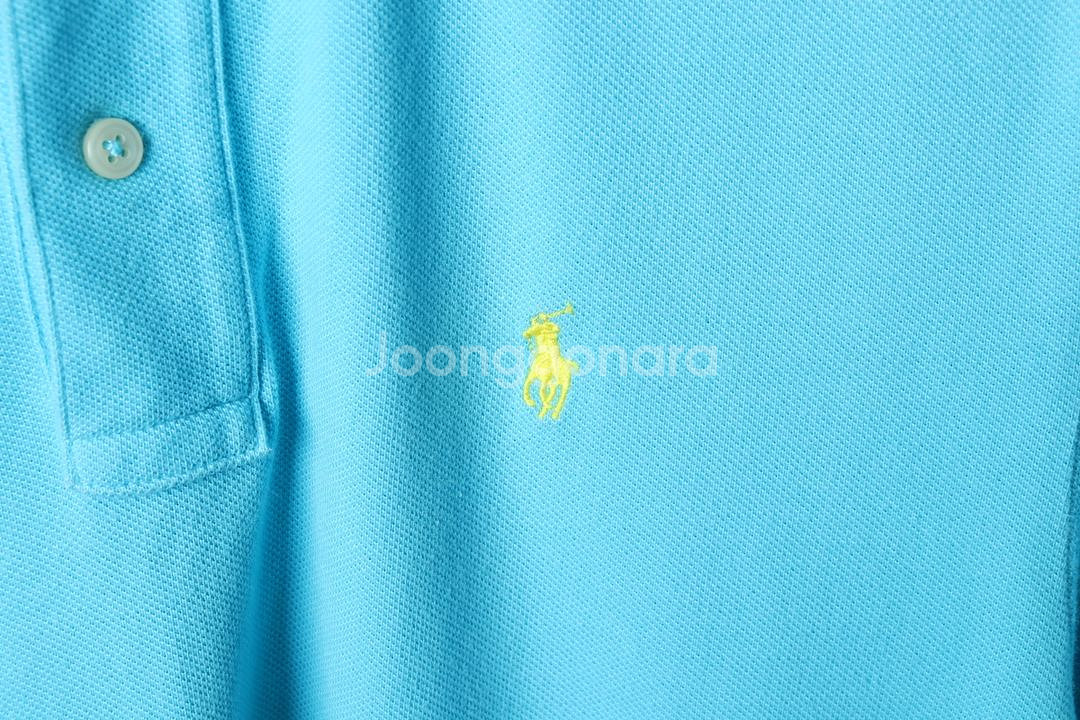 (L-XL) 폴로 랄프로렌 반팔 카라 티셔츠 하늘색--5
