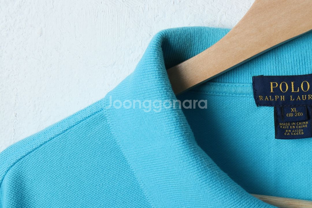 (L-XL) 폴로 랄프로렌 반팔 카라 티셔츠 하늘색--8