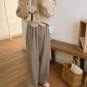 새상품급 프롬걸즈 모카베이지 와이드 슬랙스 M