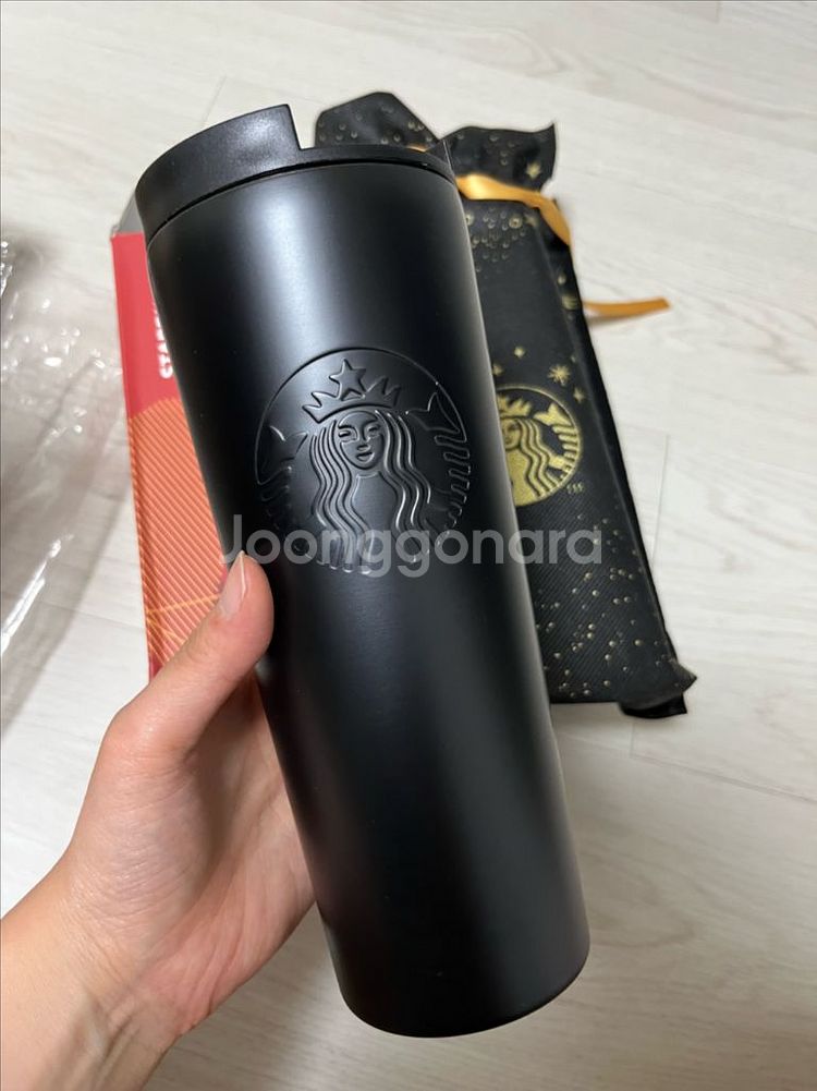 새제품) 스타벅스 SS 에치드 블랙 텀블러 473ml--2