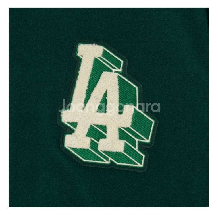 [새제품] MLB 울 와펜 소매배색 바시티자켓 L--3