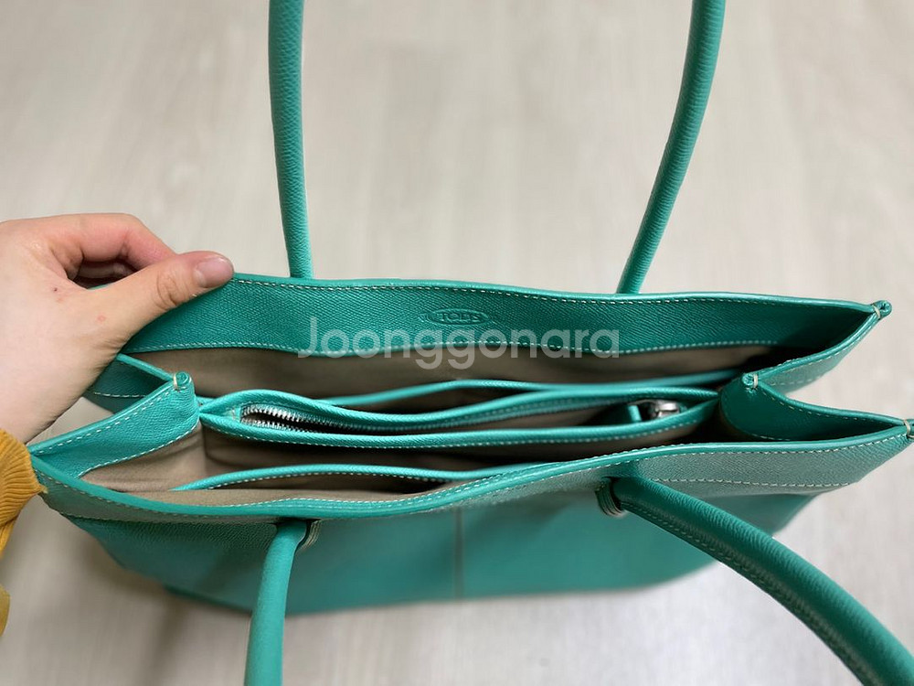 토즈 모카치노 청록색 토트백--6