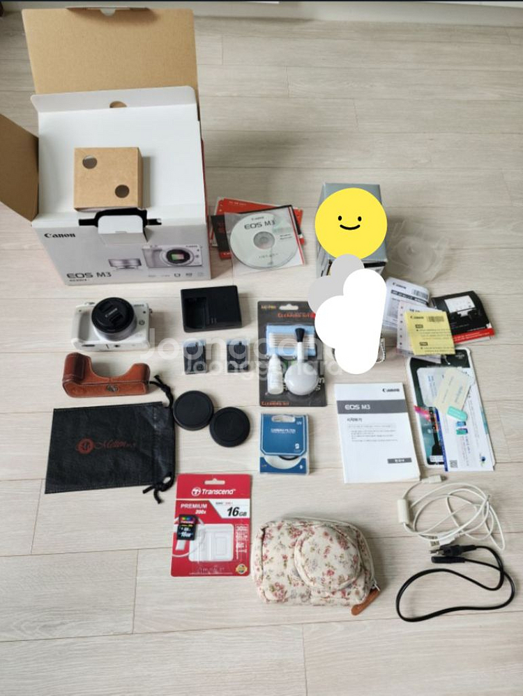 캐논 EOS M3 미러리스 카메라 +단렌즈+배터리2+필--0