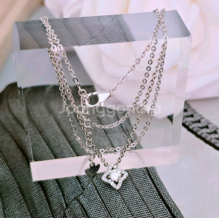 18k 2부 다이아 목걸이--1