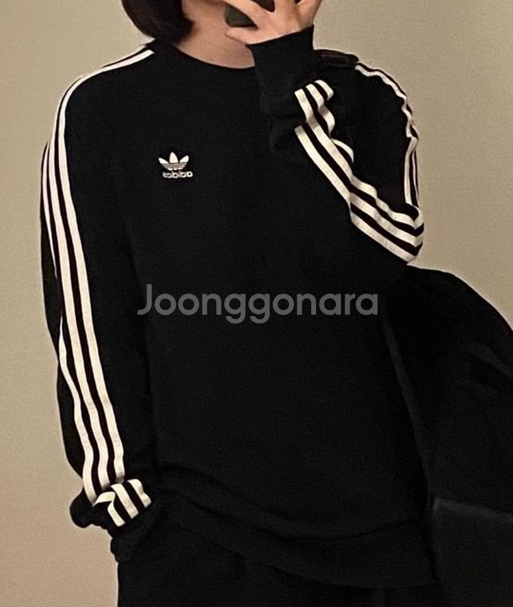 아디다스 파이어버드 블랙 검정 롱슬리브 긴팔--0