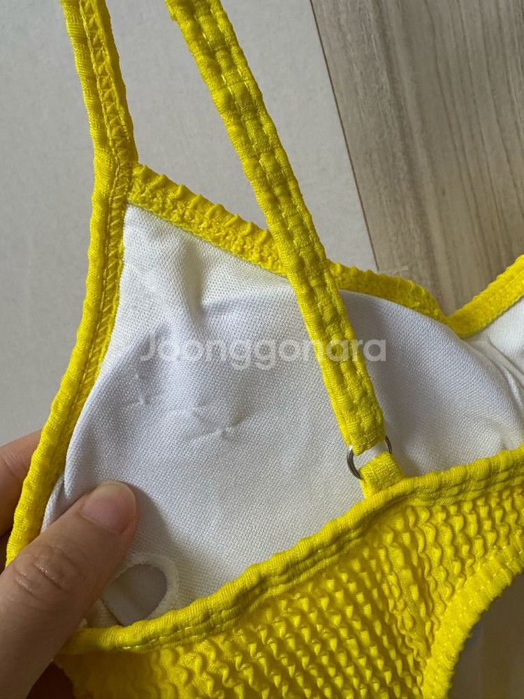 쨍한 노랑 폼폼 원피스 여성 수영복 m (44-55--2