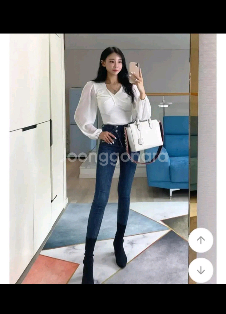 (1번착용) 블라우스 시스루 티셔츠 긴팔 하객룩--0