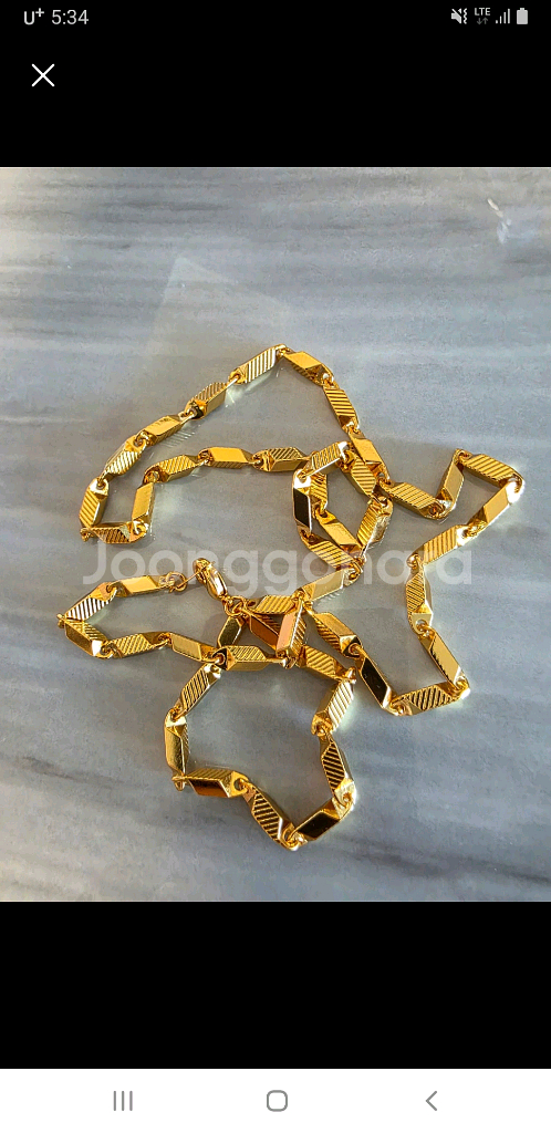 18각인 대나무 도금목걸이--0