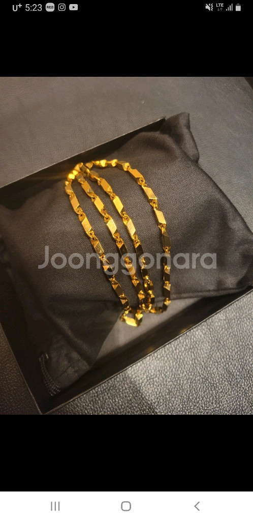 18각인 대나무 도금목걸이--2