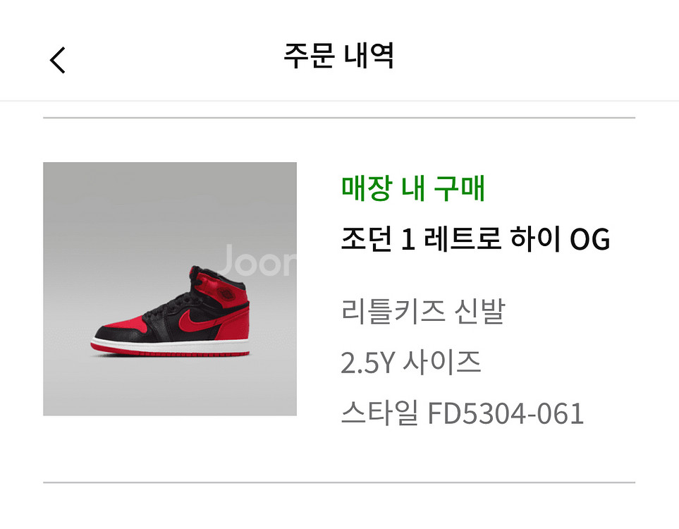나이키 아동신발 조던1레트로하이OG 215 극미중고--9