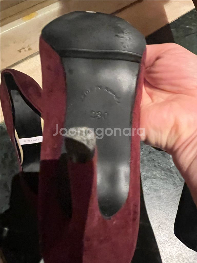 여성 보세 힐 230사이즈 (와인 스웨이드)--2