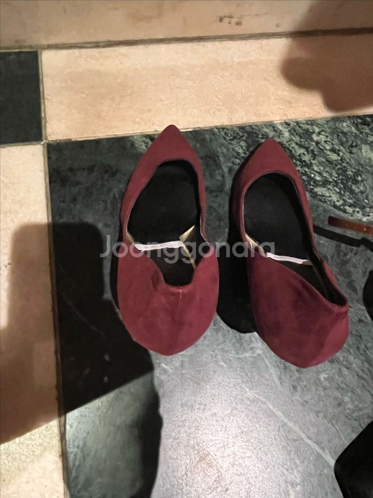 여성 보세 힐 230사이즈 (와인 스웨이드)--0