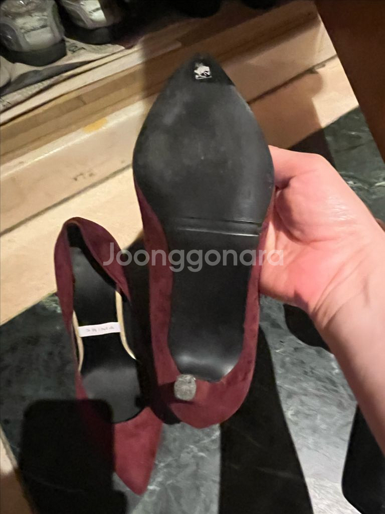 여성 보세 힐 230사이즈 (와인 스웨이드)--3