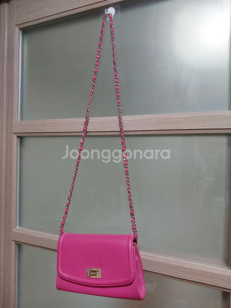 엘레강스 핫핑크 체인 숄더백--1