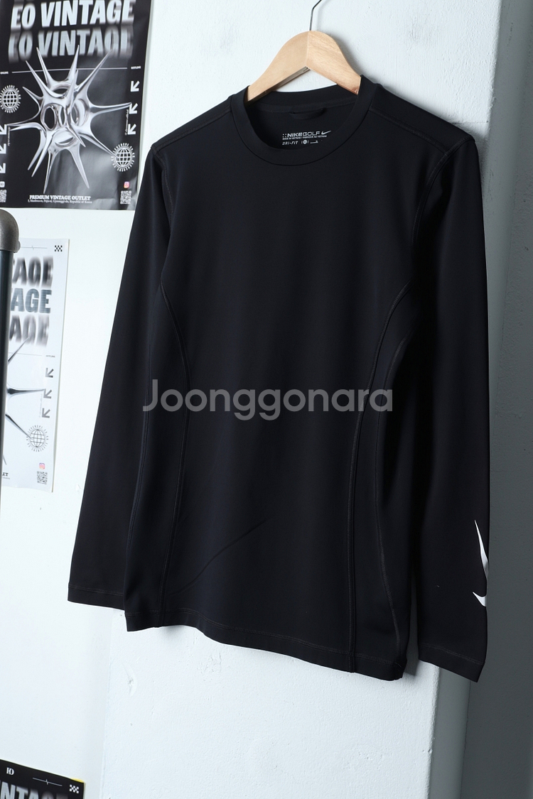 (XL) 나이키 긴팔티셔츠 폴리 골프 블랙--3