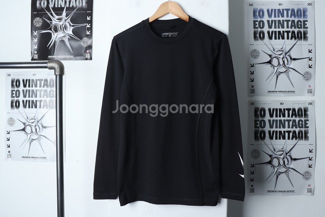 (XL) 나이키 긴팔티셔츠 폴리 골프 블랙--0