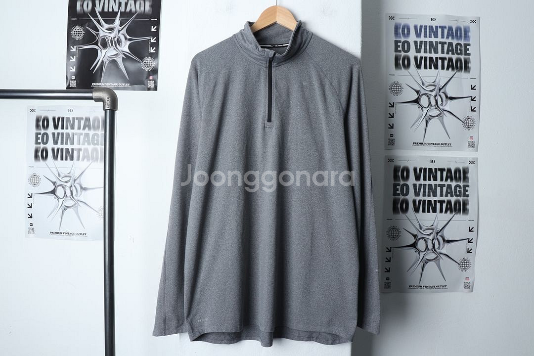 (2XL) 나이키 긴팔티셔츠 기능성 폴리 반집업--1