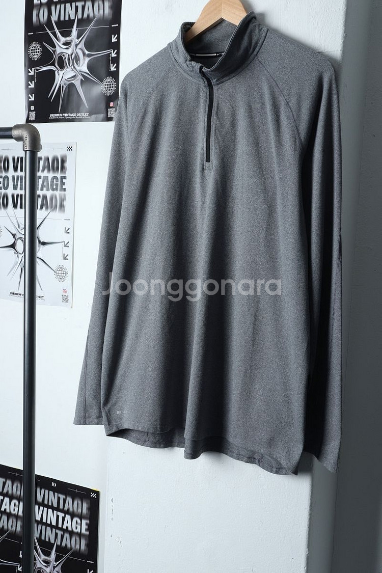 (2XL) 나이키 긴팔티셔츠 기능성 폴리 반집업--3