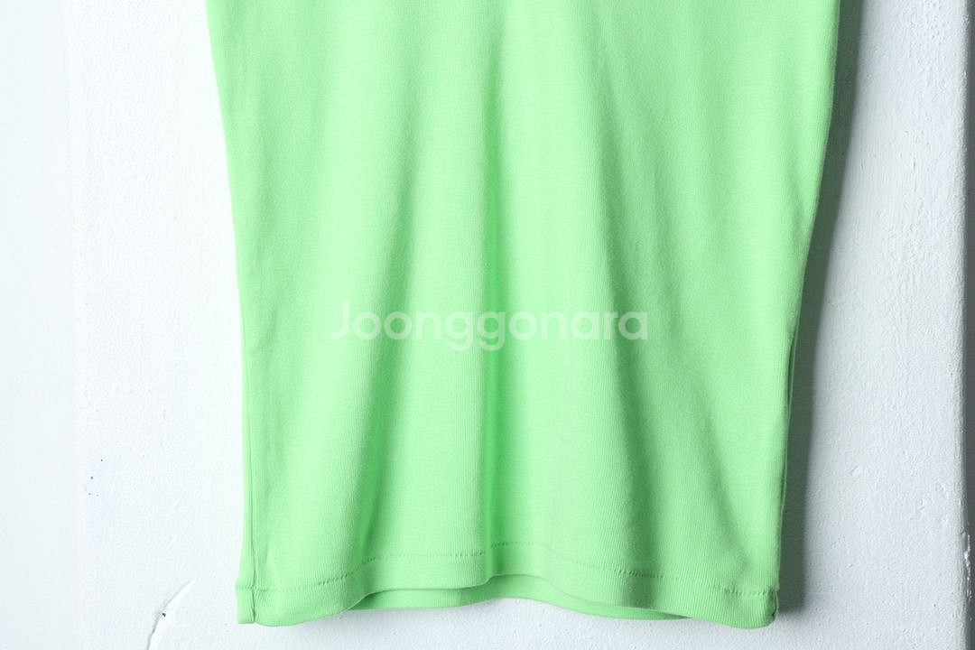 W(S) 폴로 랄프로렌 반팔 티셔츠 그린 면 브이넥--1
