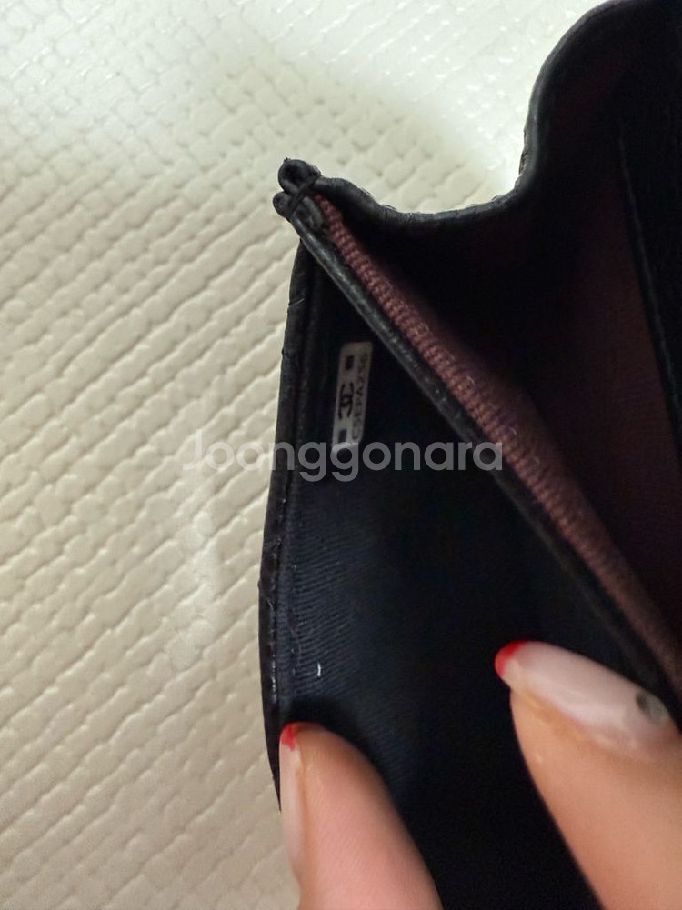 샤넬카드지갑 클똑 금장블랙 중고--1