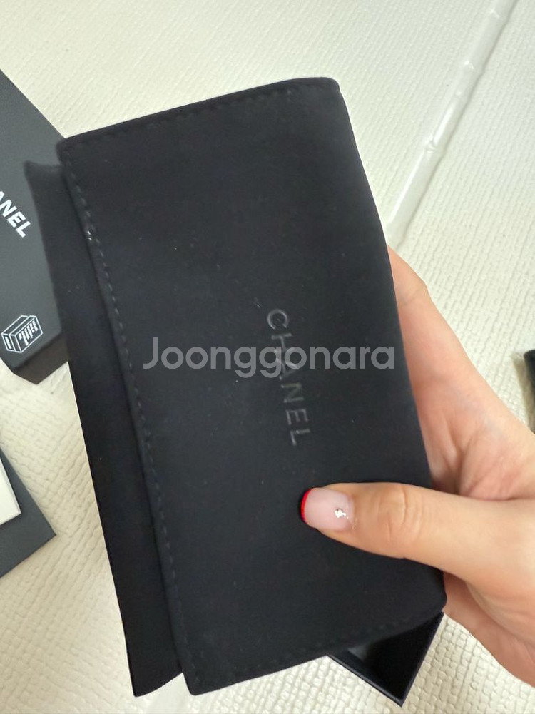 샤넬카드지갑 클똑 금장블랙 중고--4