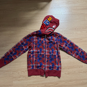 Bape 베이프 샤크 후드집업 레드 블루