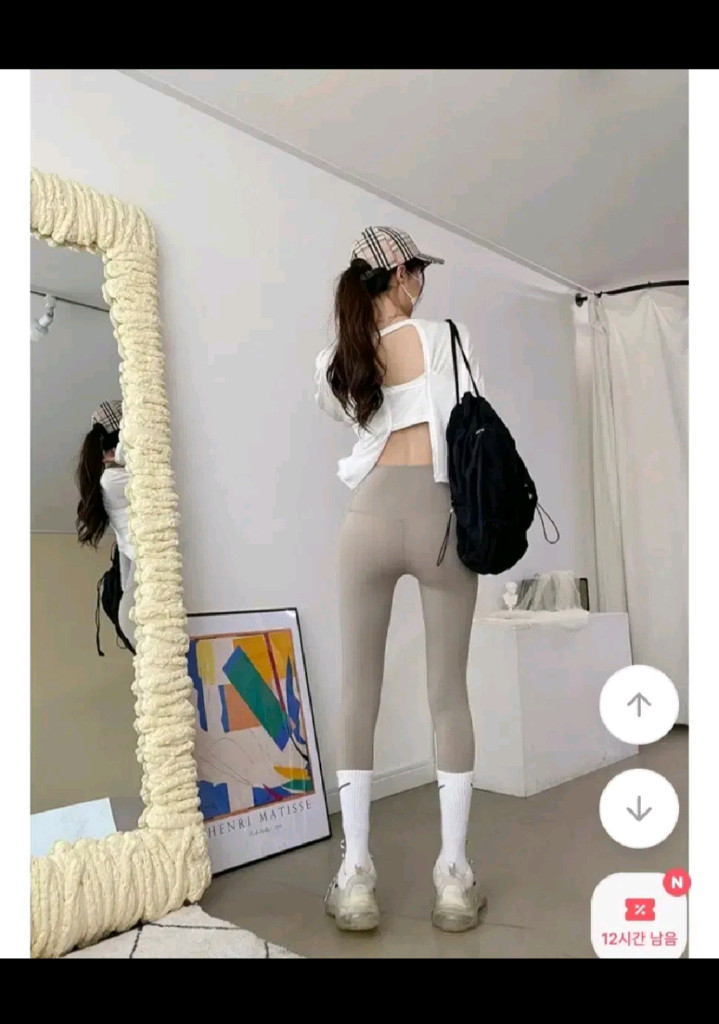 (1번 착용) 모자 캡모자 체크 베이지 볼캡 이미지