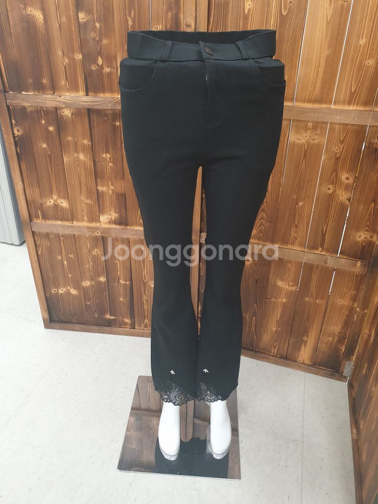 캐주얼 블랙 나팔바지 슬림핏 하이웨스트 얇은 부츠컷 빅--5