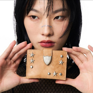 일리고 웨스턴 아코디언 카드지갑 베이지