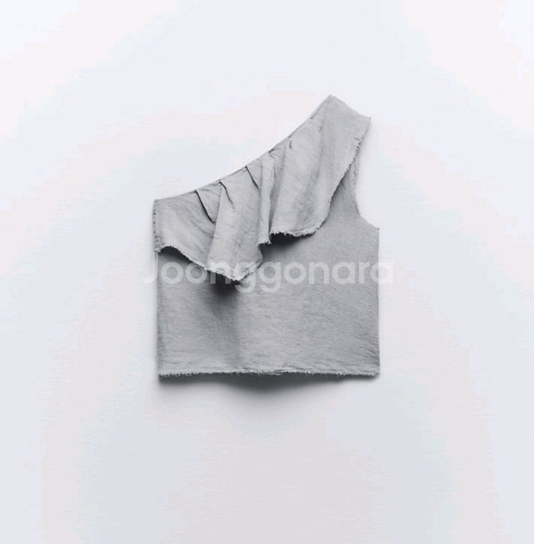 <자라>언밸런스 러플 린넨탑--0