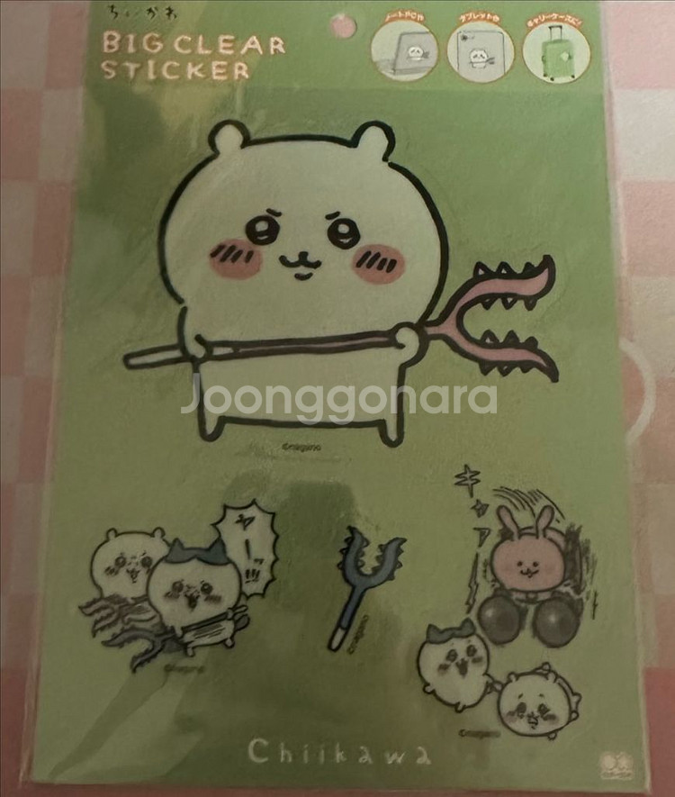 치이카와 빅 클리어 스티커 노트북 캐리어 먼작귀--0