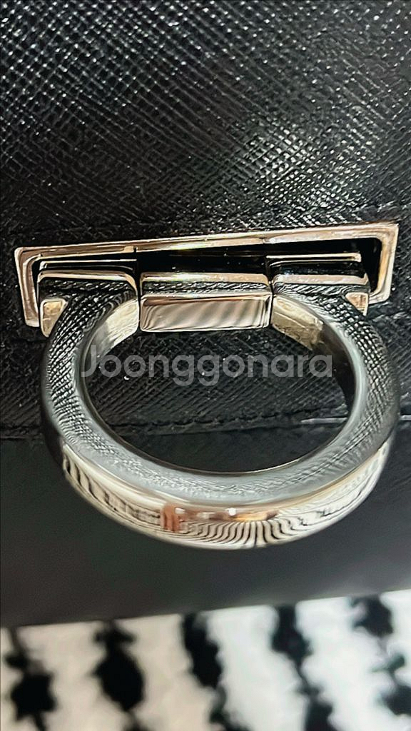 페레가모 간치니 블랙 은장 볼링백 숄더백 토트백--2