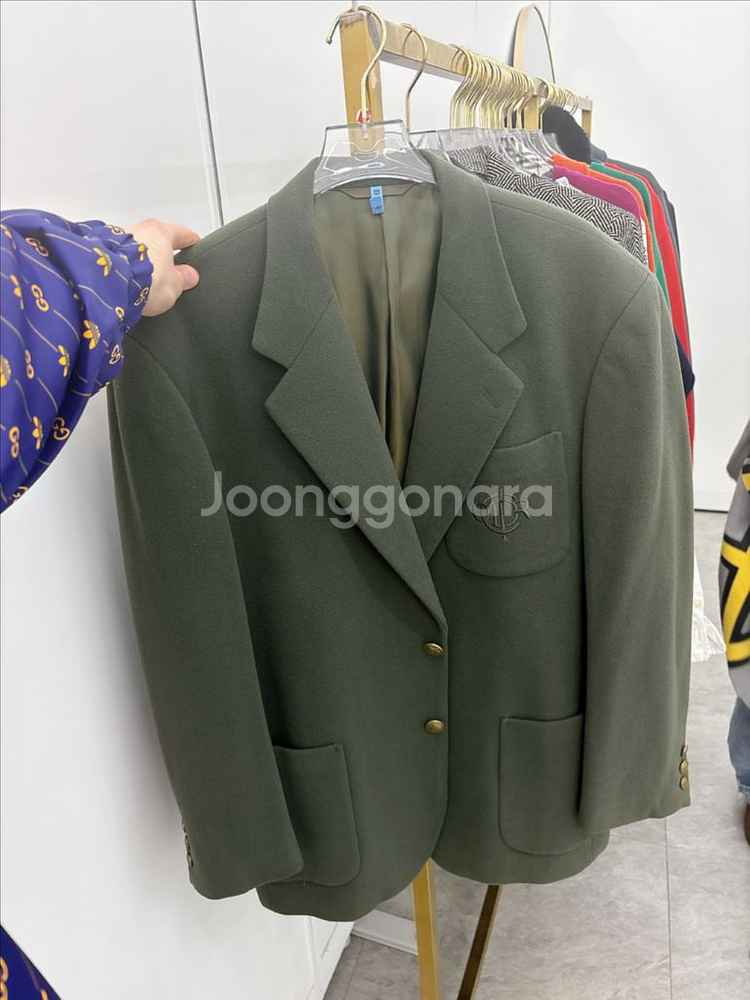 빈티지 디올 카키 금장 블레이저--0