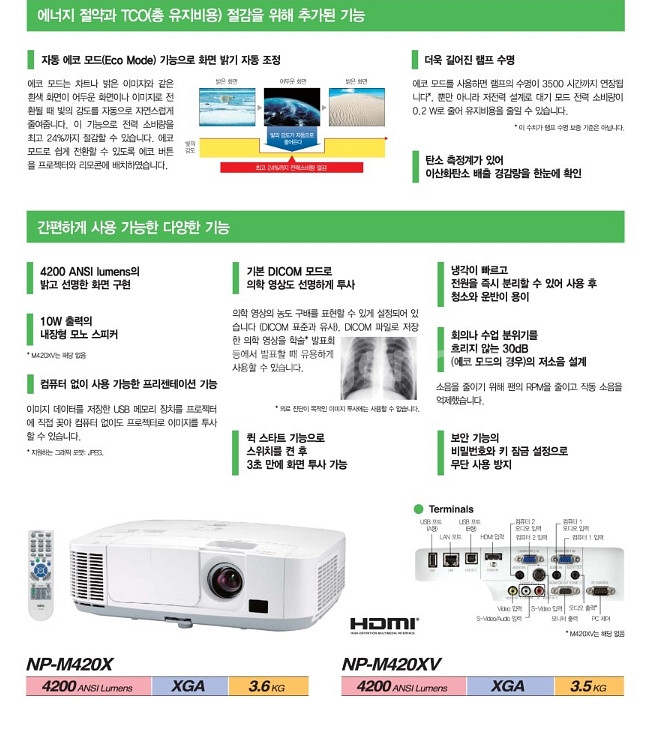 NEC NP-M420XV 4200안시 중고빔프로젝터--5