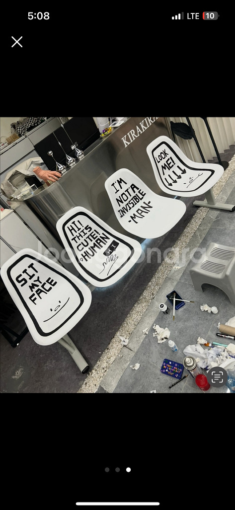 [포토존]화이트 웨이팅 벤치 의자 세트--0