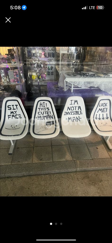 [포토존]화이트 웨이팅 벤치 의자 세트--2