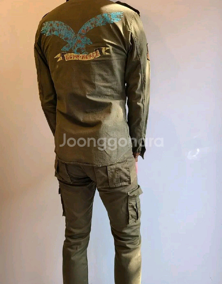 로아 올리브 카키 아카이브 더블 지퍼 리거드 재킷--0