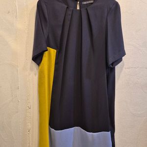 M&S 네이비 컬러 블록 원피스
