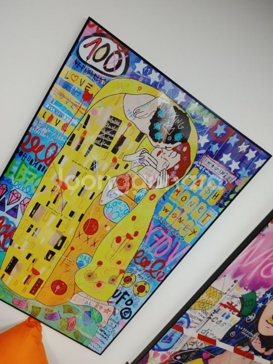 모나리자 키스하는여인 그림액자 인테리어액자 팝아트 팜--3