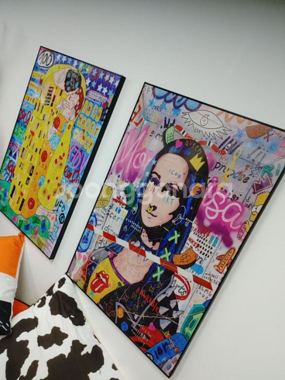 모나리자 키스하는여인 그림액자 인테리어액자 팝아트 팜--5